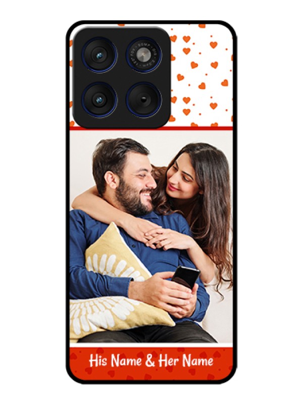 Custom Motorola Edge 70 5G Custom Glass Phone Case - Orange Love Symbol Design