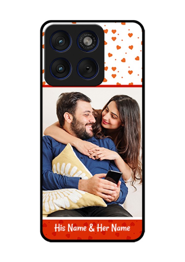 Motorola Edge 70 5G Custom Glass Phone Case - Orange Love Symbol Design