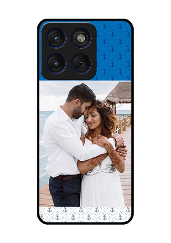 Motorola Edge 70 5G Custom Glass Phone Case - Blue Anchors Design
