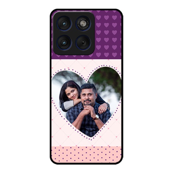 Motorola Edge 70 5G Custom Glass Phone Case - Violet Love Dots Design