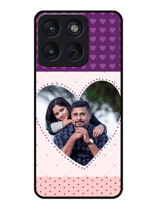 Custom Motorola Edge 70 5G Custom Glass Phone Case - Violet Love Dots Design