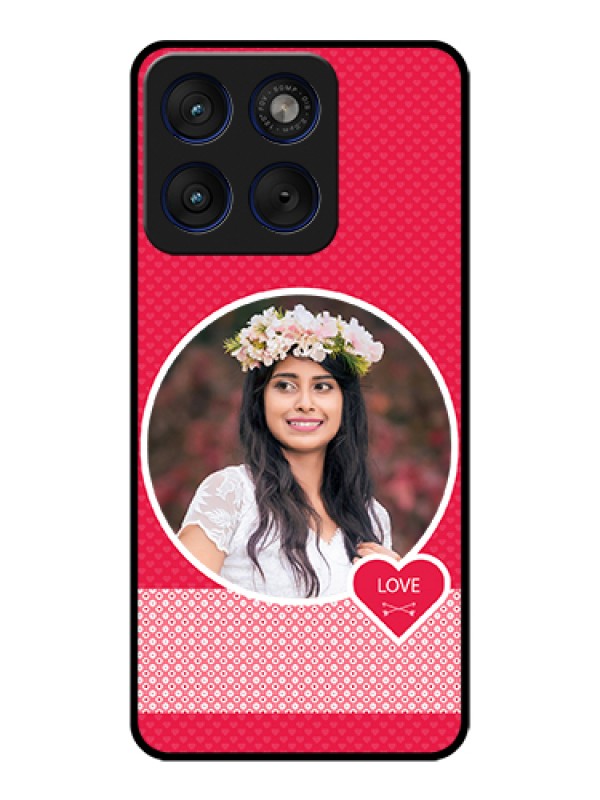Custom Motorola Edge 70 5G Custom Glass Phone Case - Pink Color Pattern Design
