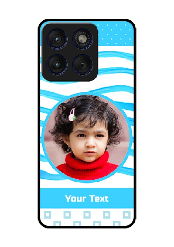 Motorola Edge 70 5G Custom Glass Phone Case - Simple Blue Case Design