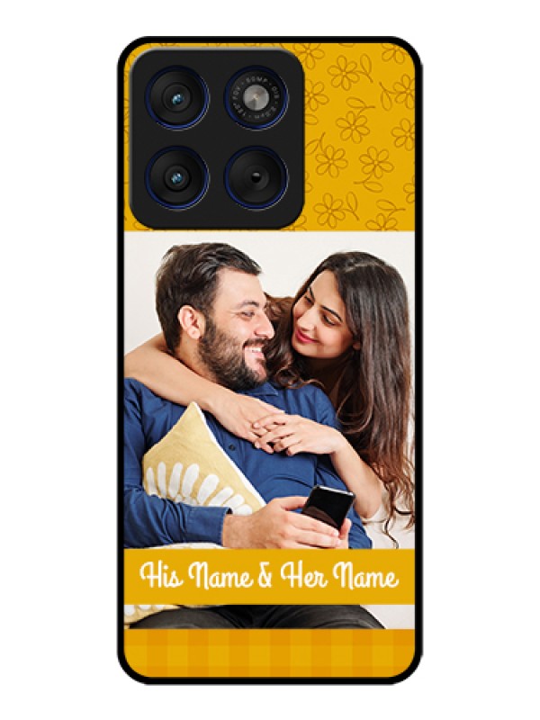 Custom Motorola Edge 70 5G Custom Glass Phone Case - Yellow Floral Design