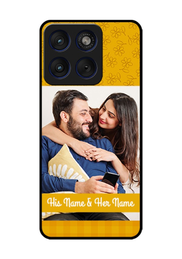 Motorola Edge 70 5G Custom Glass Phone Case - Yellow Floral Design