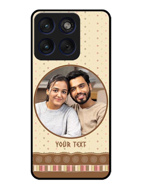 Custom Motorola Edge 70 5G Custom Glass Phone Case - Brown Dotted Mobile Case Design