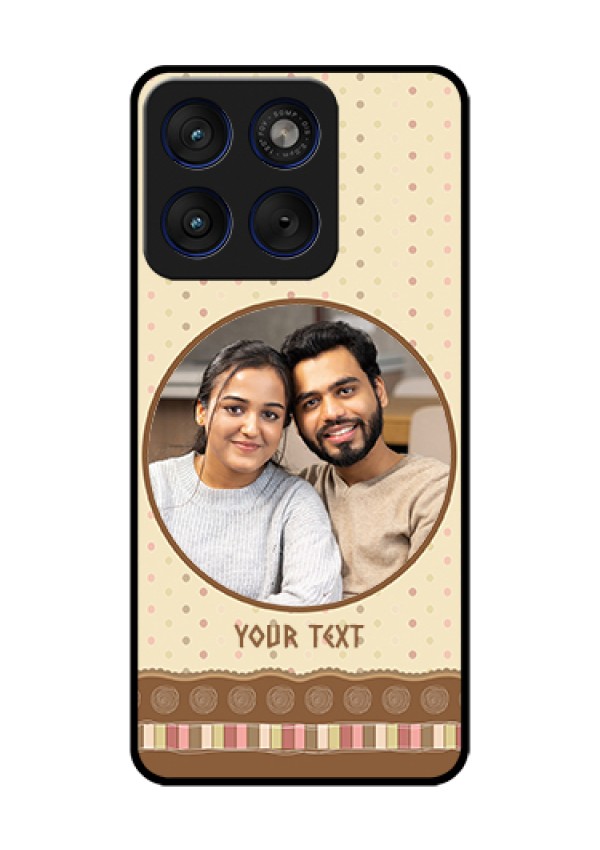 Motorola Edge 70 5G Custom Glass Phone Case - Brown Dotted Mobile Case Design