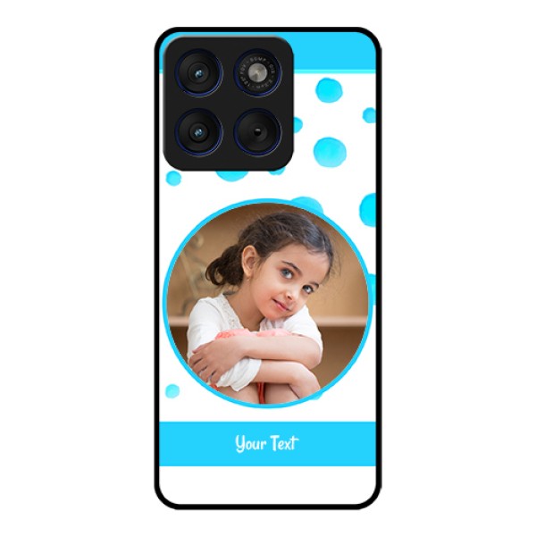 Motorola Edge 70 5G Custom Glass Phone Case - Blue Bubbles Pattern Design Motorola Edge 70 5G Custom Glass Phone Case - Blue Bubbles Pattern Design