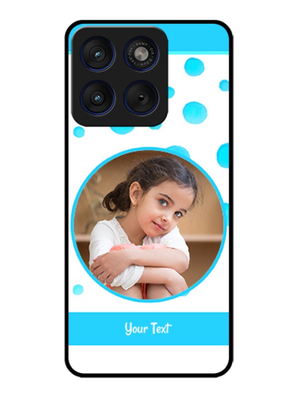 Custom Motorola Edge 70 5G Custom Glass Phone Case - Blue Bubbles Pattern Design