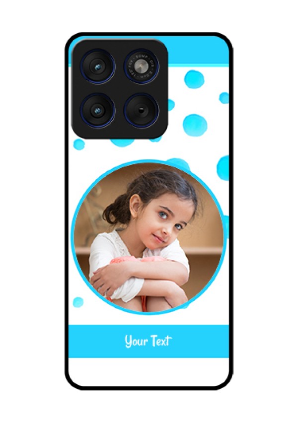 Motorola Edge 70 5G Custom Glass Phone Case - Blue Bubbles Pattern Design
