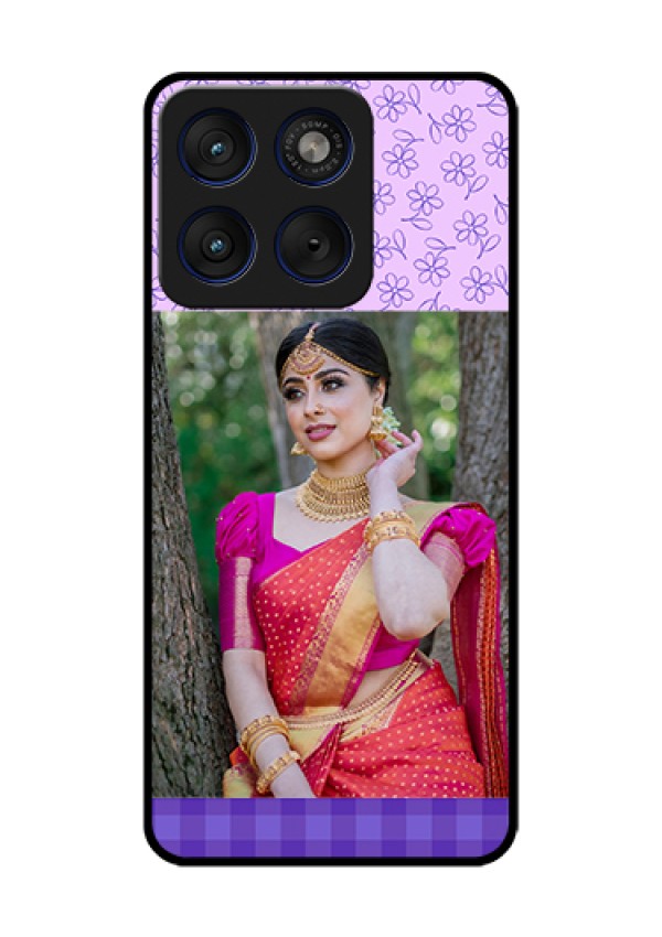 Motorola Edge 70 5G Custom Glass Phone Case - Purple Floral Design