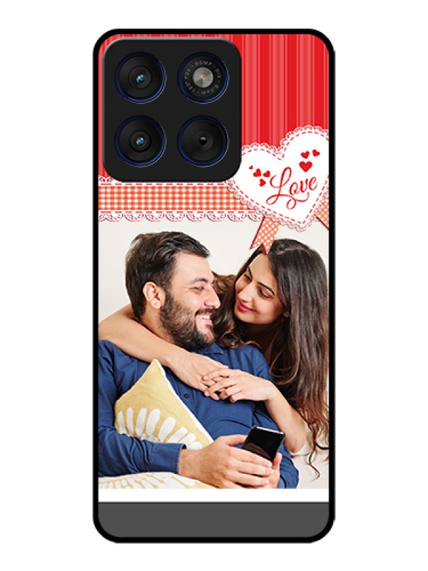 Custom Motorola Edge 70 5G Custom Glass Phone Case - Red Love Pattern Design