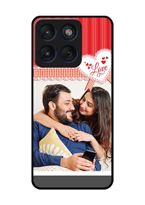 Motorola Edge 70 5G Custom Glass Phone Case - Red Love Pattern Design