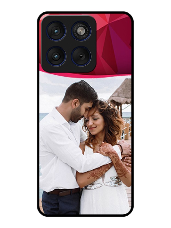 Custom Motorola Edge 70 5G Custom Glass Phone Case - Red Abstract Design