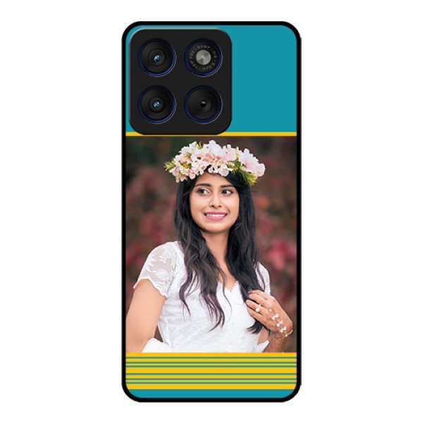 Motorola Edge 70 5G Custom Glass Phone Case - Yellow & Blue Design