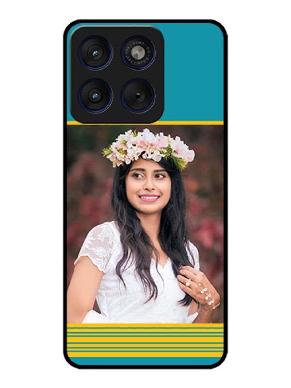 Custom Motorola Edge 70 5G Custom Glass Phone Case - Yellow & Blue Design