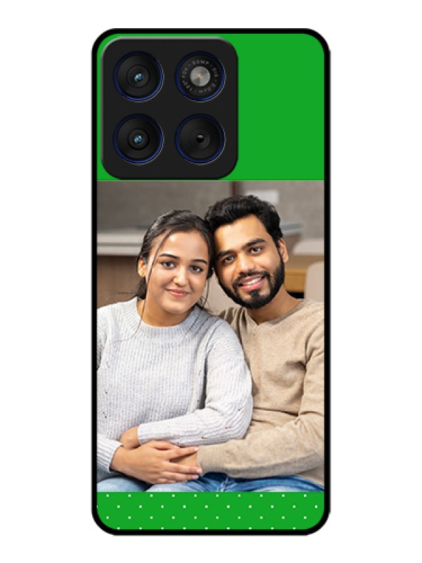 Custom Motorola Edge 70 5G Custom Glass Phone Case - Green Pattern Design