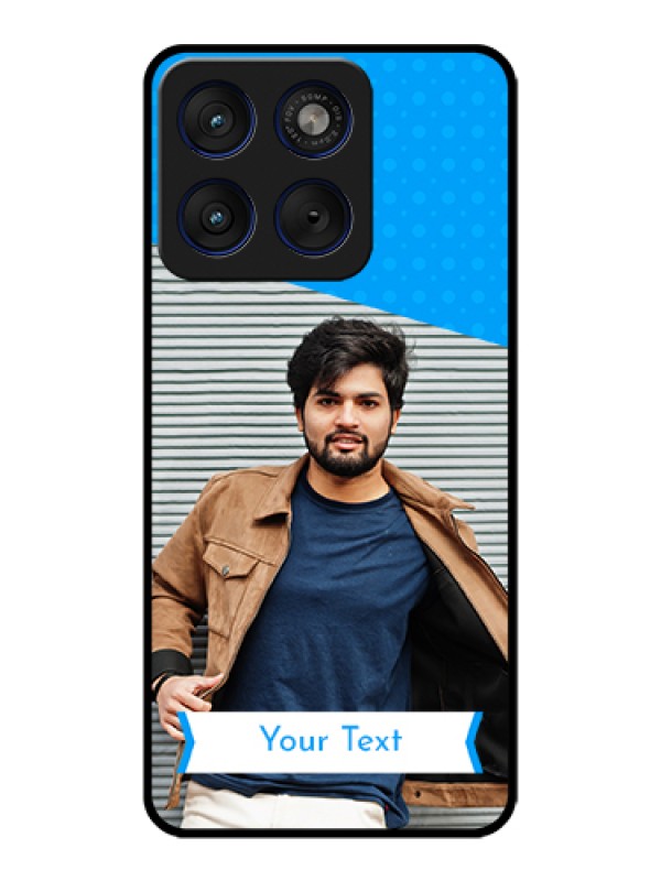 Custom Motorola Edge 70 5G Custom Glass Phone Case - Simple Blue Color Design