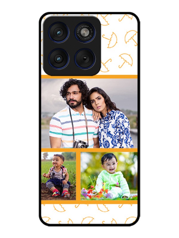 Custom Motorola Edge 70 5G Custom Glass Phone Case - Yellow Pattern Design
