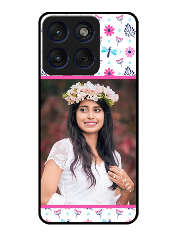 Custom Motorola Edge 70 5G Custom Glass Phone Case - Colorful Flower Design