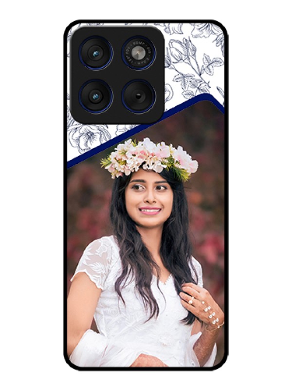 Custom Motorola Edge 70 5G Custom Glass Phone Case - Classy Floral Design