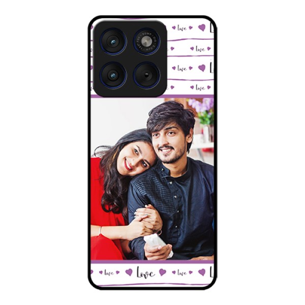 Motorola Edge 70 5G Custom Glass Phone Case - Couples Heart Design