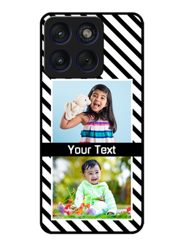 Custom Motorola Edge 70 5G Custom Glass Phone Case - Black And White Stripes Design