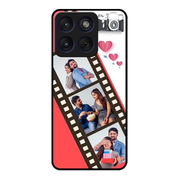 Motorola Edge 70 5G Custom Glass Phone Case - 3 Image Holder With Film Reel Motorola Edge 70 5G Custom Glass Phone Case - 3 Image Holder With Film Reel