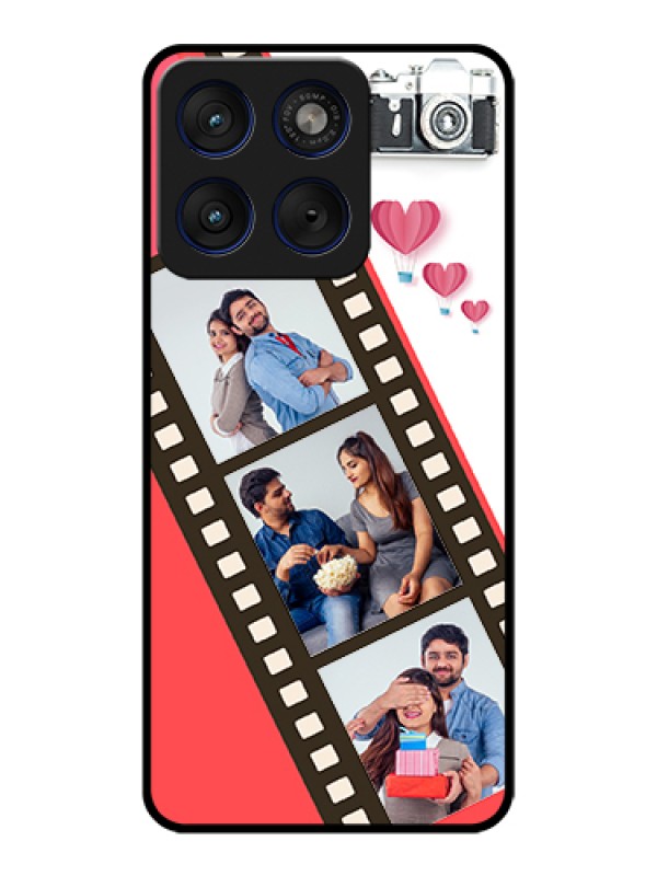 Custom Motorola Edge 70 5G Custom Glass Phone Case - 3 Image Holder With Film Reel