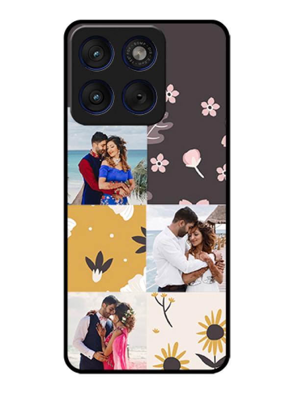 Custom Motorola Edge 70 5G Custom Glass Phone Case - 3 Images With Floral Design