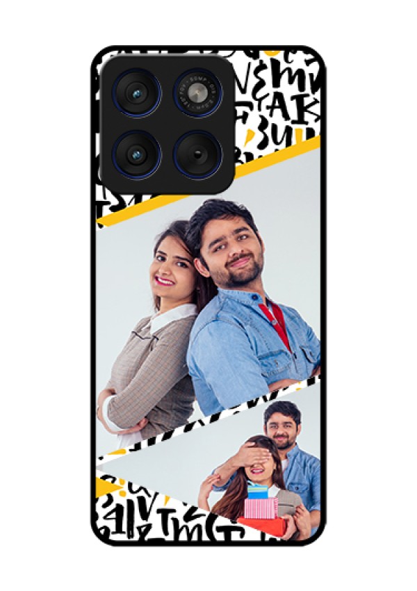 Motorola Edge 70 5G Custom Glass Phone Case - Letters Pattern Design