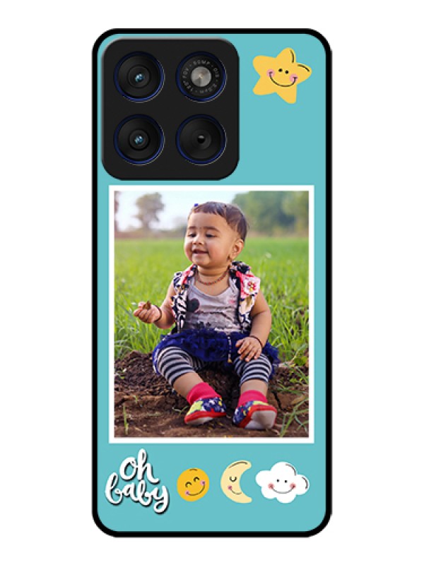 Custom Motorola Edge 70 5G Custom Glass Phone Case - Smiley Kids Stars Design