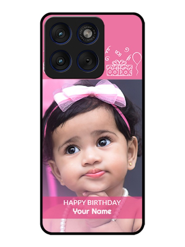 Custom Motorola Edge 70 5G Custom Glass Phone Case - With Birthday Line Art Design