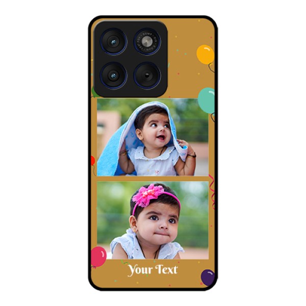 Motorola Edge 70 5G Custom Glass Phone Case - Image Holder With Birthday Celebrations Design Motorola Edge 70 5G Custom Glass Phone Case - Image Holder With Birthday Celebrations Design
