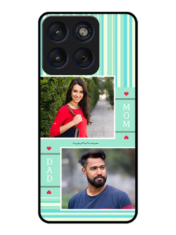 Custom Motorola Edge 70 5G Custom Glass Phone Case - Mom & Dad Pic Design