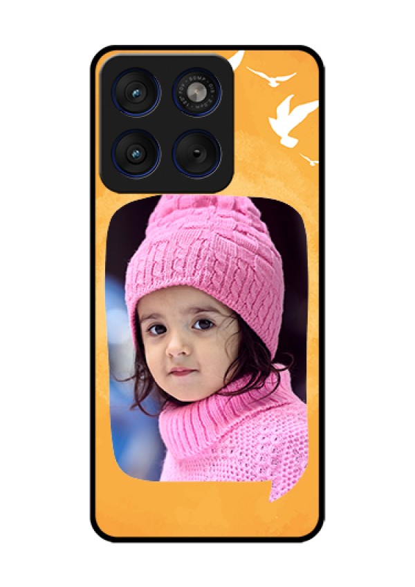 Motorola Edge 70 5G Custom Glass Phone Case - Water Color Design With Bird Icons