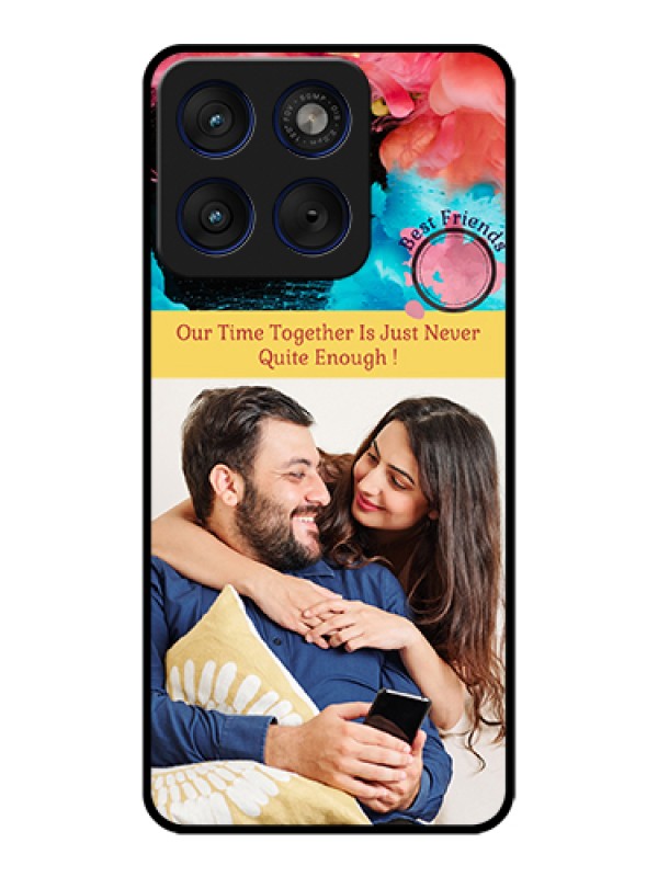 Custom Motorola Edge 70 5G Custom Glass Phone Case - Quote With Acrylic Painting Design