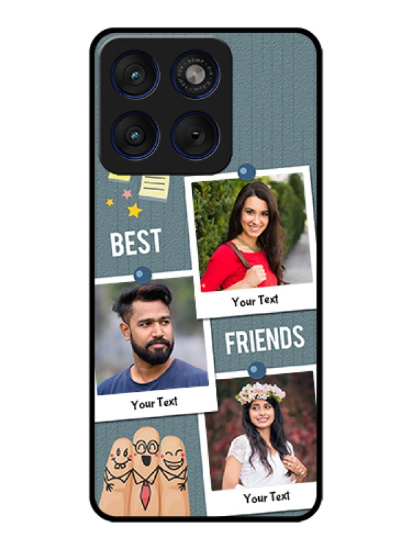 Custom Motorola Edge 70 5G Custom Glass Phone Case - Sticky Frames And Friendship Design