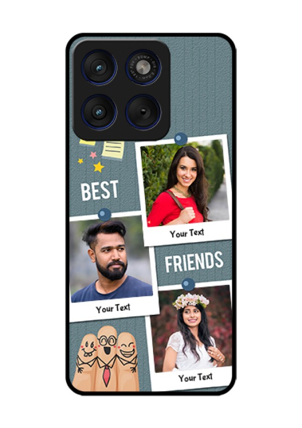 Motorola Edge 70 5G Custom Glass Phone Case - Sticky Frames And Friendship Design