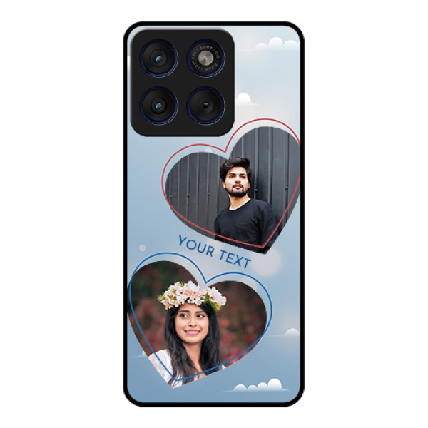Motorola Edge 70 5G Custom Glass Phone Case - Blue Color Couple Design