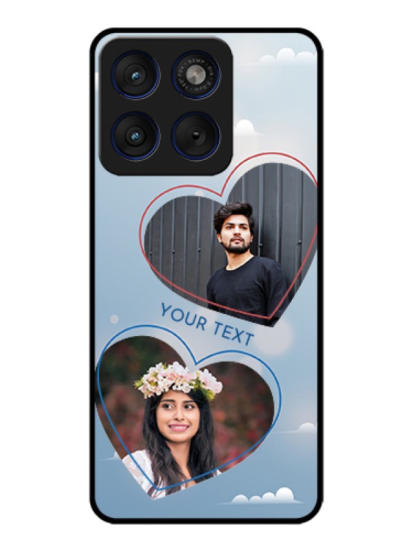 Custom Motorola Edge 70 5G Custom Glass Phone Case - Blue Color Couple Design