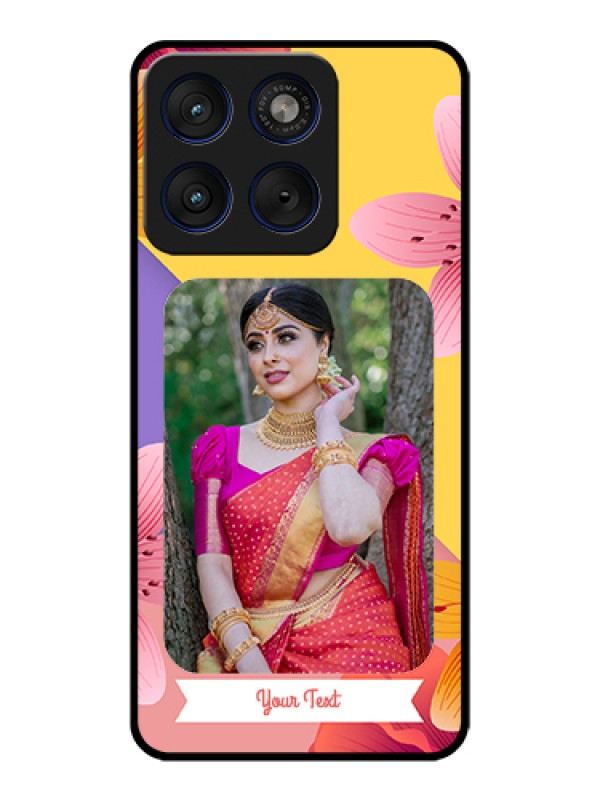 Custom Motorola Edge 70 5G Custom Glass Phone Case - 3 Image With Vintage Floral Design