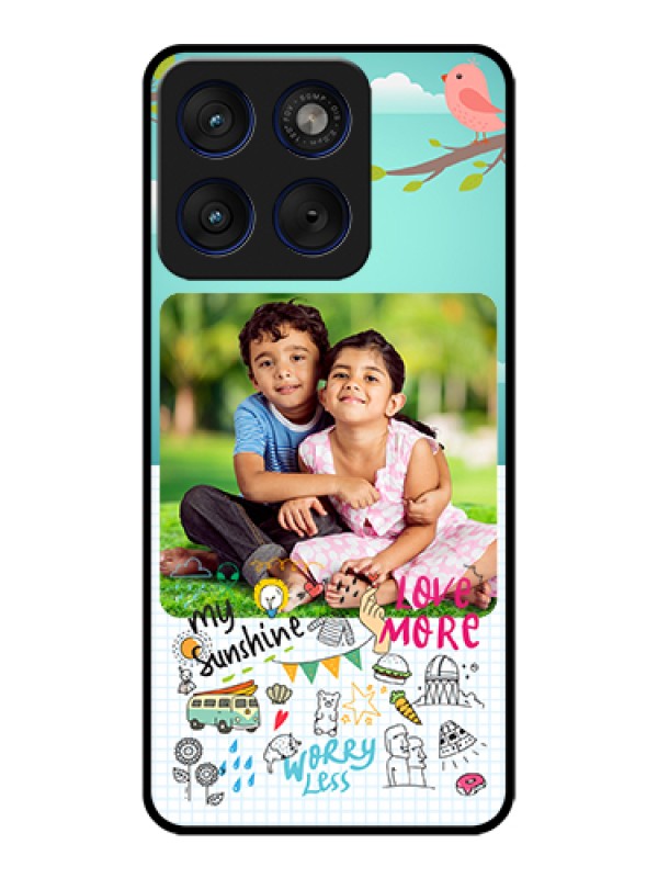 Custom Motorola Edge 70 5G Custom Glass Phone Case - Doodle Love Design
