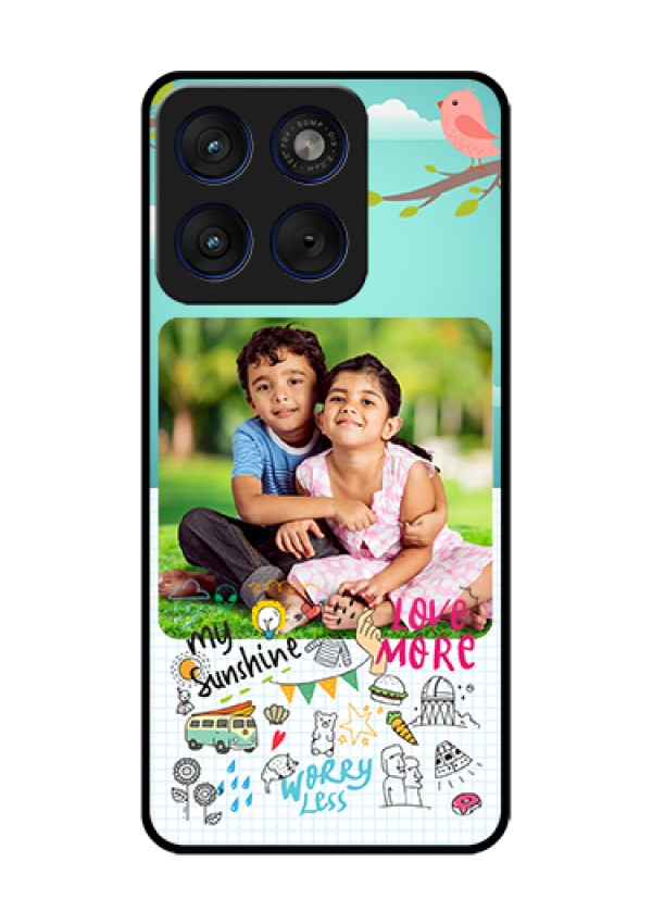 Motorola Edge 70 5G Custom Glass Phone Case - Doodle Love Design