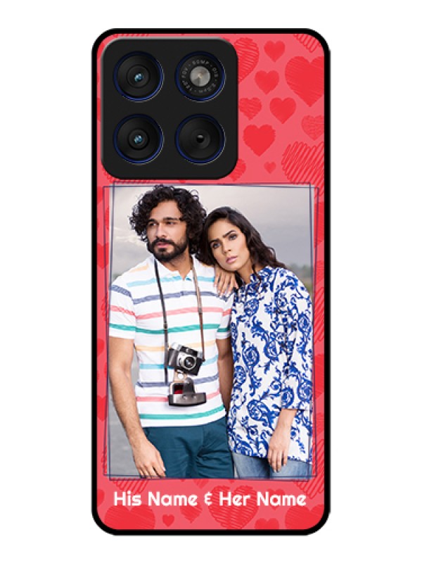Custom Motorola Edge 70 5G Custom Glass Phone Case - With Red Heart Symbols Design