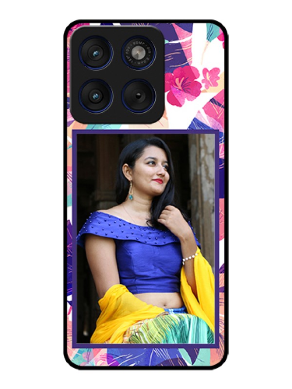 Custom Motorola Edge 70 5G Custom Glass Phone Case - Abstract Floral Design