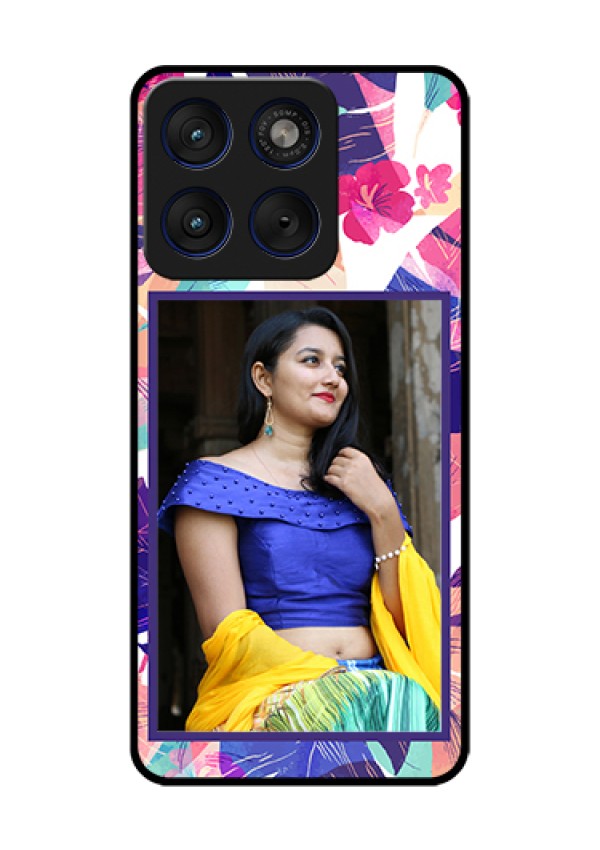 Motorola Edge 70 5G Custom Glass Phone Case - Abstract Floral Design