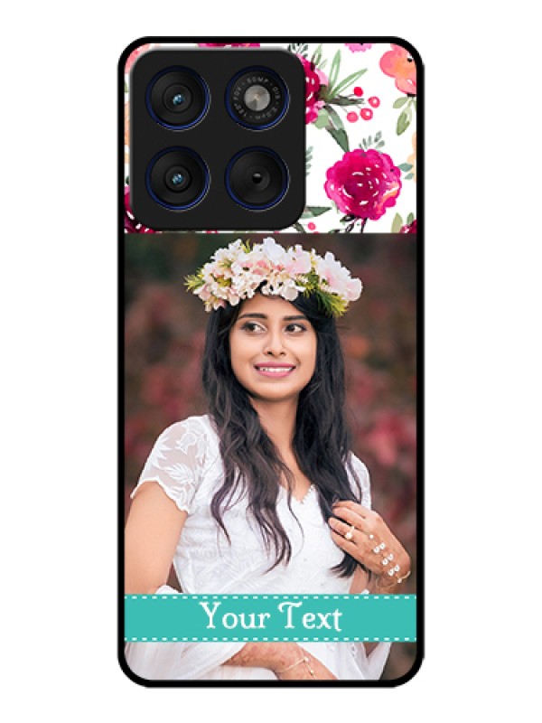 Custom Motorola Edge 70 5G Custom Glass Phone Case - Water Colors Floral Design