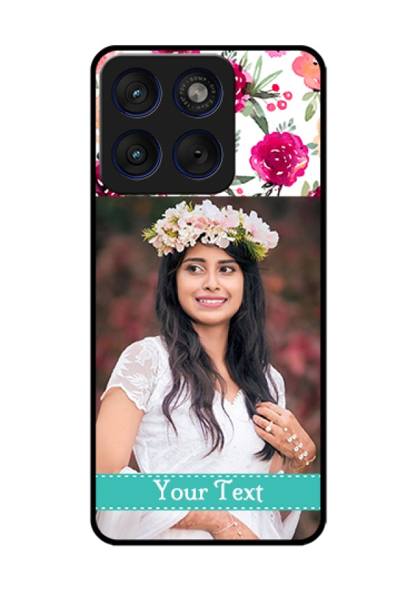 Motorola Edge 70 5G Custom Glass Phone Case - Water Colors Floral Design