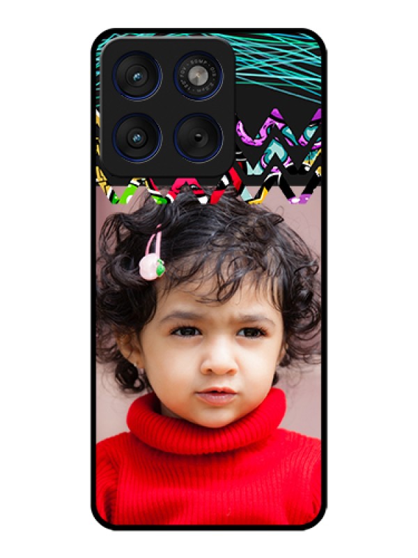 Custom Motorola Edge 70 5G Custom Glass Phone Case - Neon Abstract Design